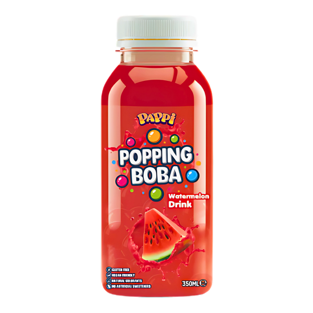 Pappi Popping Boba Bottles Watermelon Flavour 350ml
